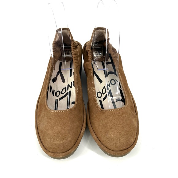 Fly London Sand Brown Nubuck Leather Pled Wedge Elastic Heel Shoe Size 36 - Picture 2 of 10